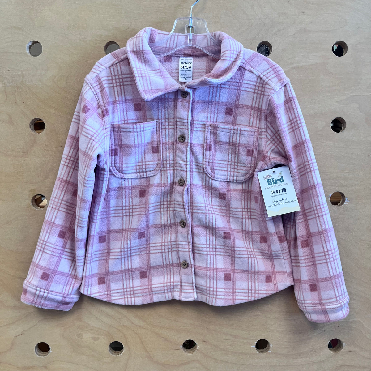 Pink Fleece Plaid Jacket