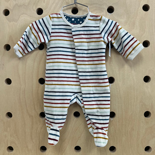 Cream Striped Footies