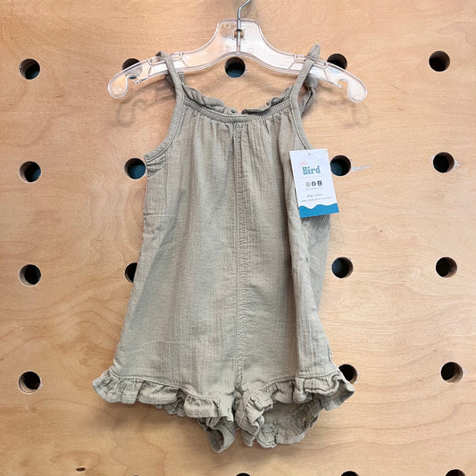 Organic Sage Ruffle Romper