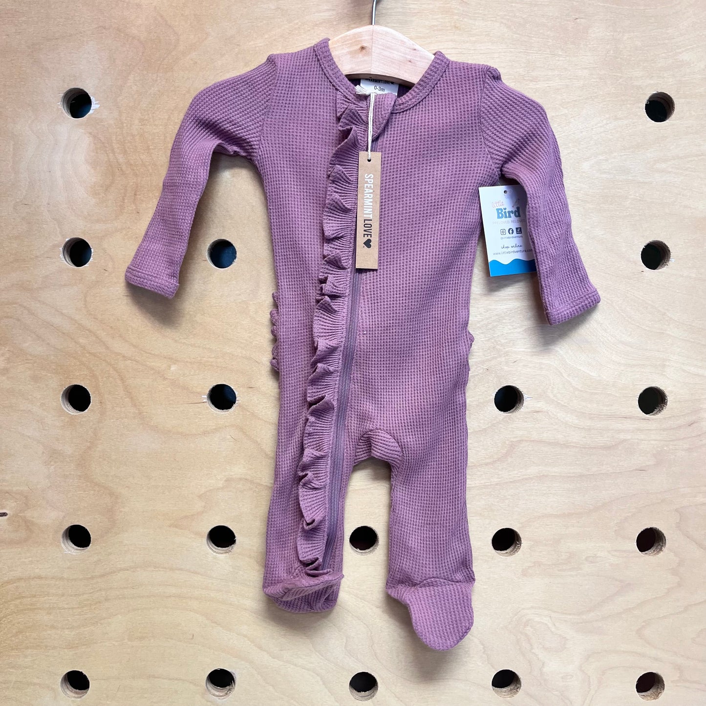 Organic Purple Waffle Knit Footie NEW!