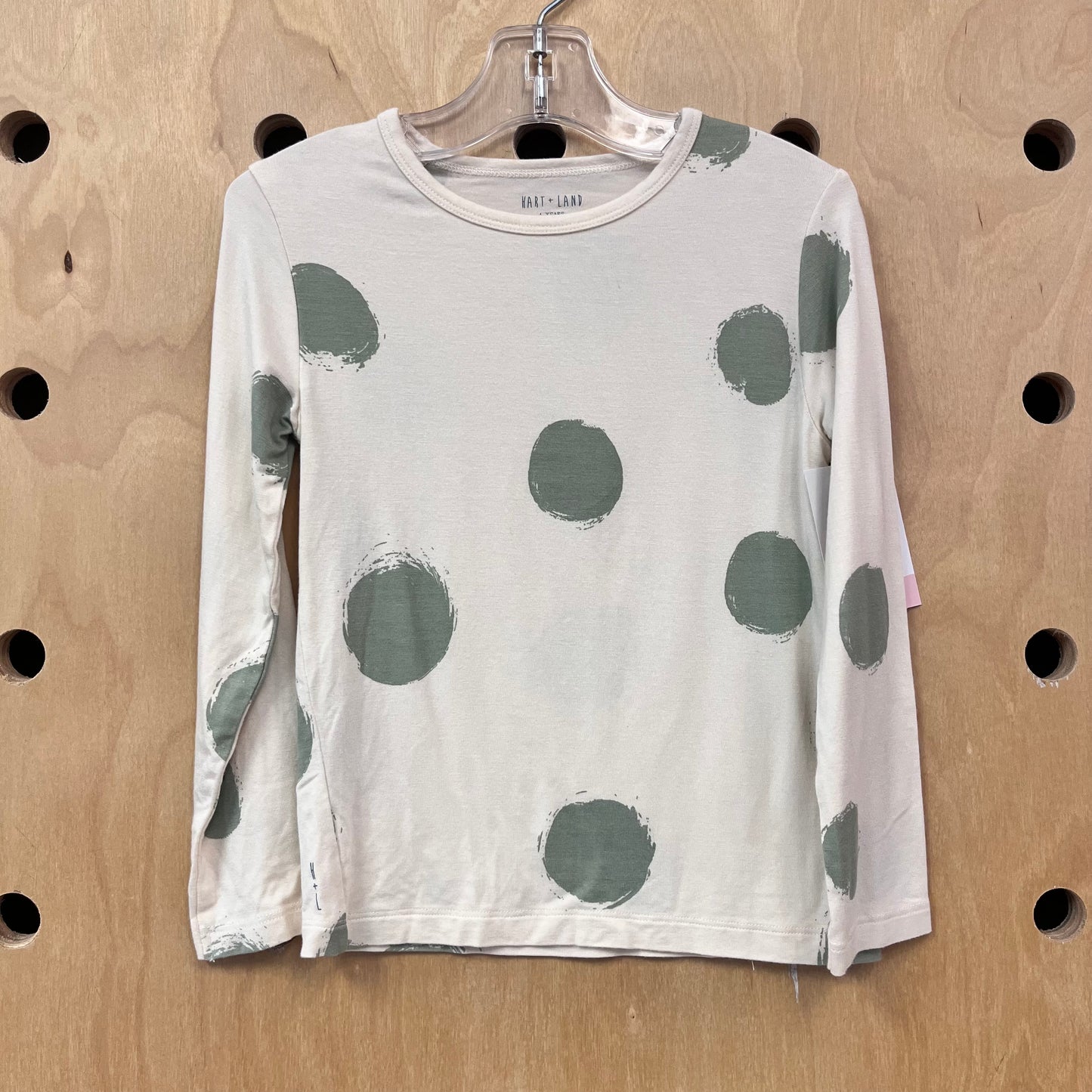 Cream & Green Polka Dot Bamboo Top