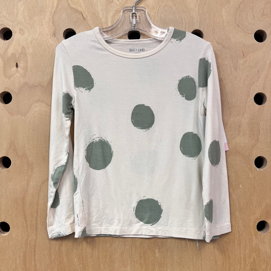 Cream & Green Polka Dot Bamboo Top