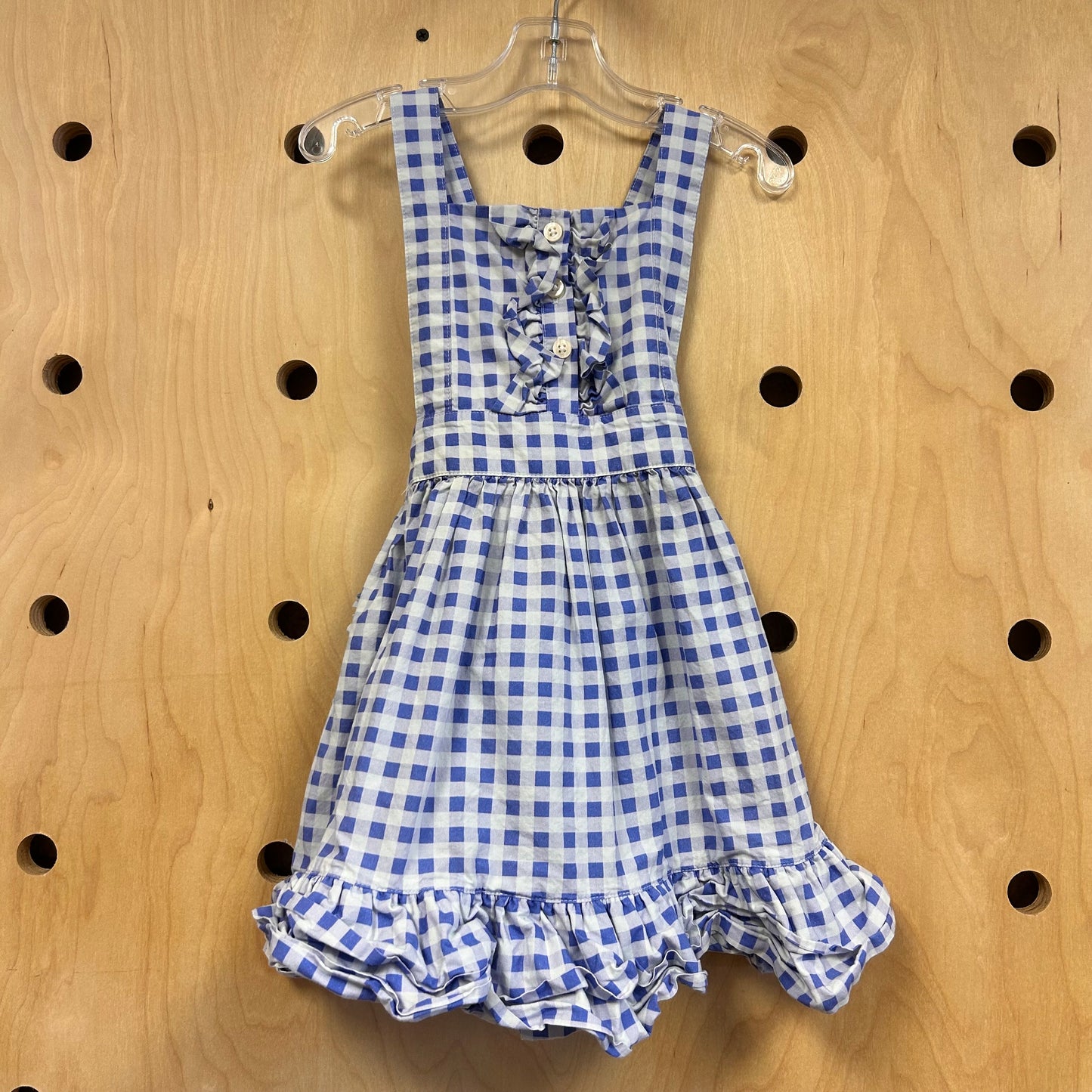 Organic Blue Gingham Crossback Dress