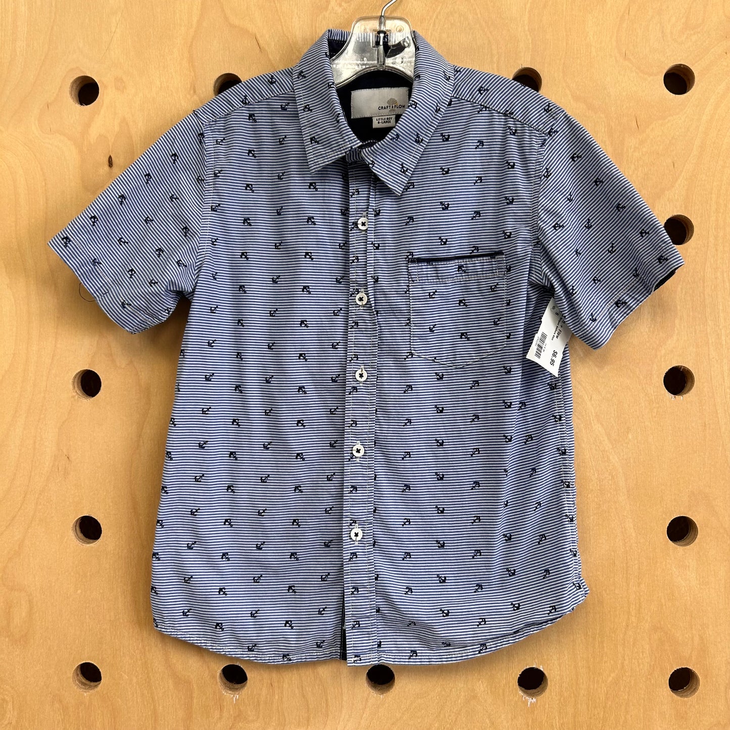 Blue Striped Anchors Shirt