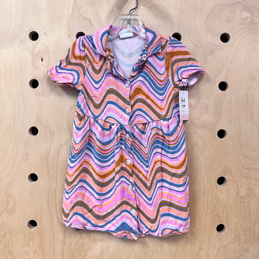 Colorful Swirls Button Dress