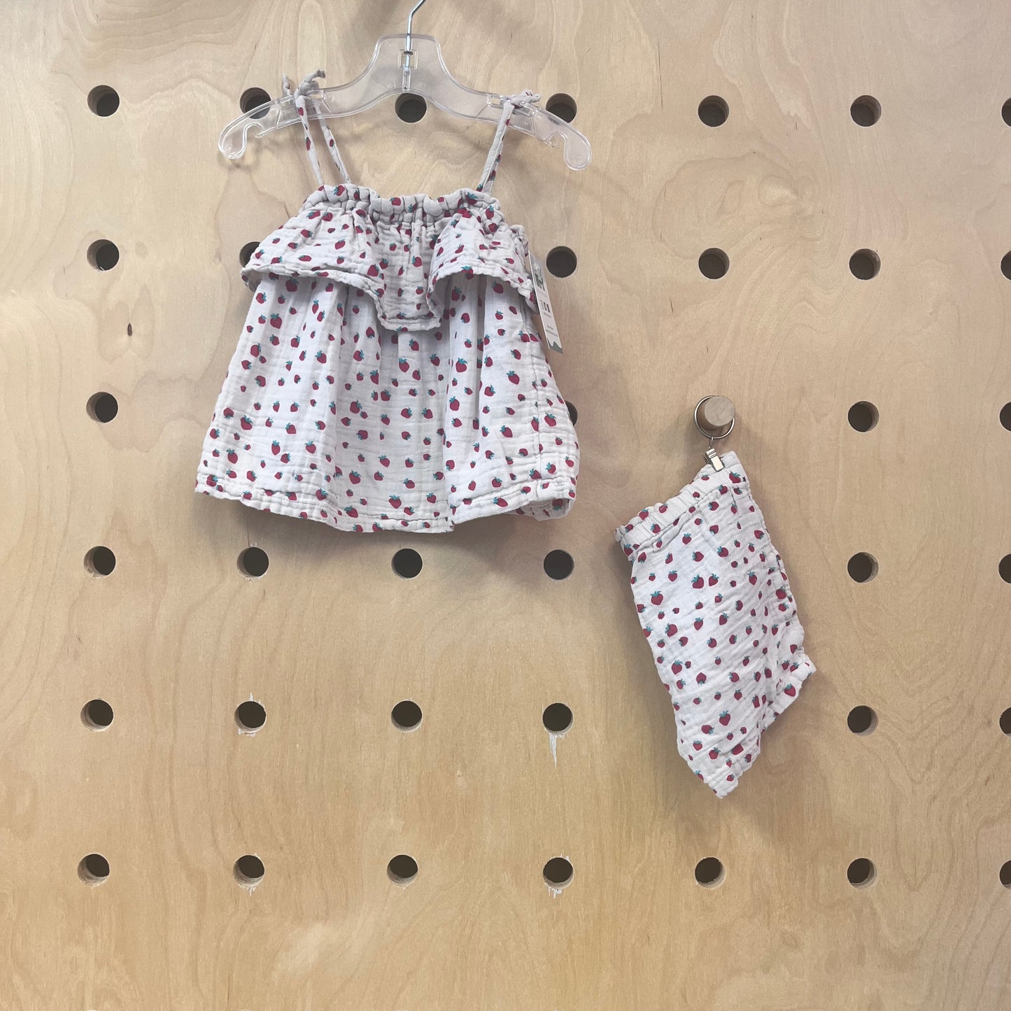 Beige Straberries Gauze Outfit