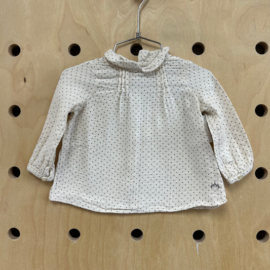 Cream & Grey Polka Dot Top
