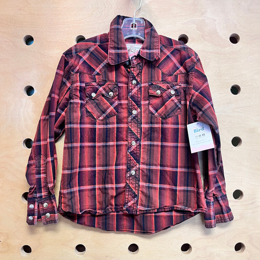 Rust Plaid Snap Western Shirt