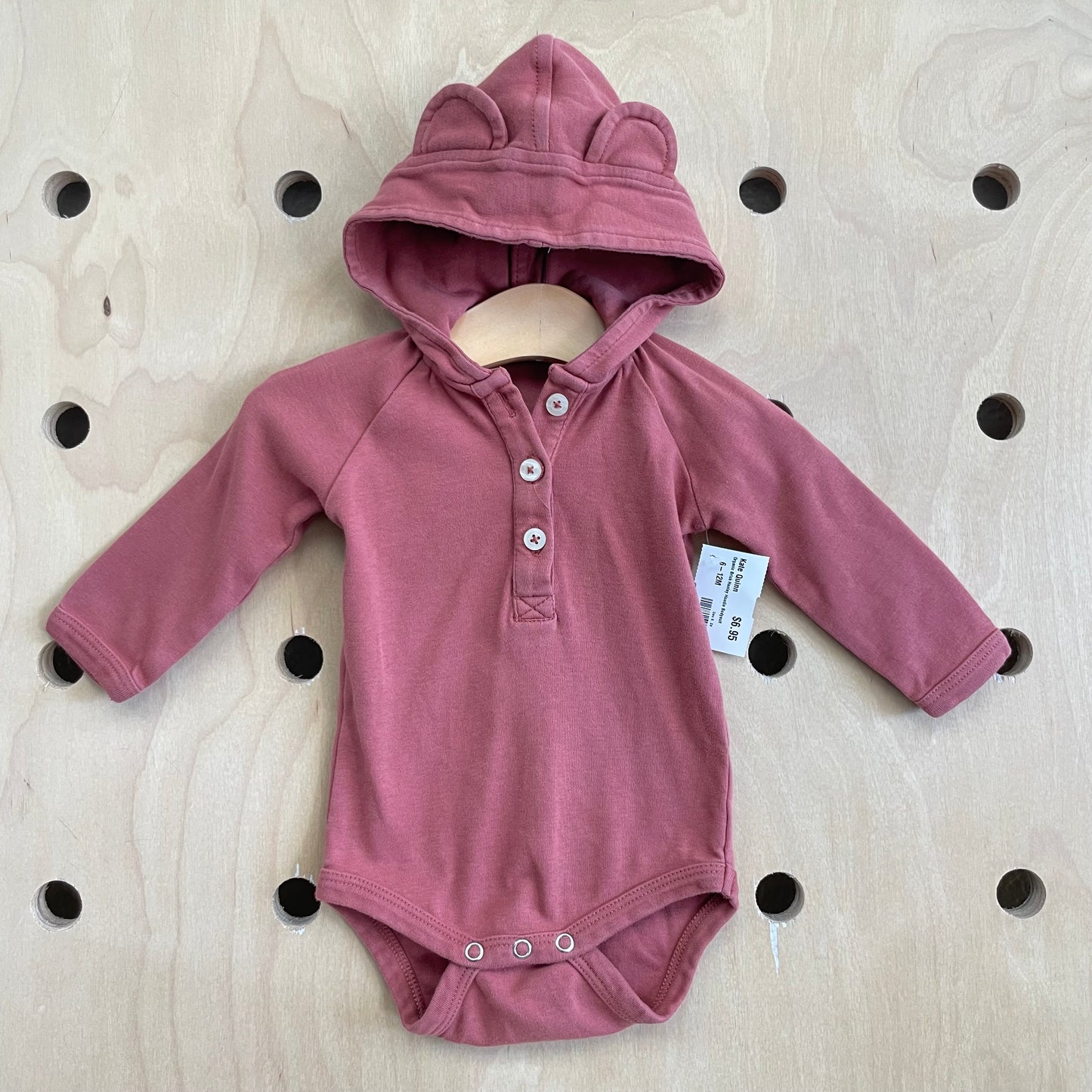 Organic Brick Henley Hoodie Bodysuit