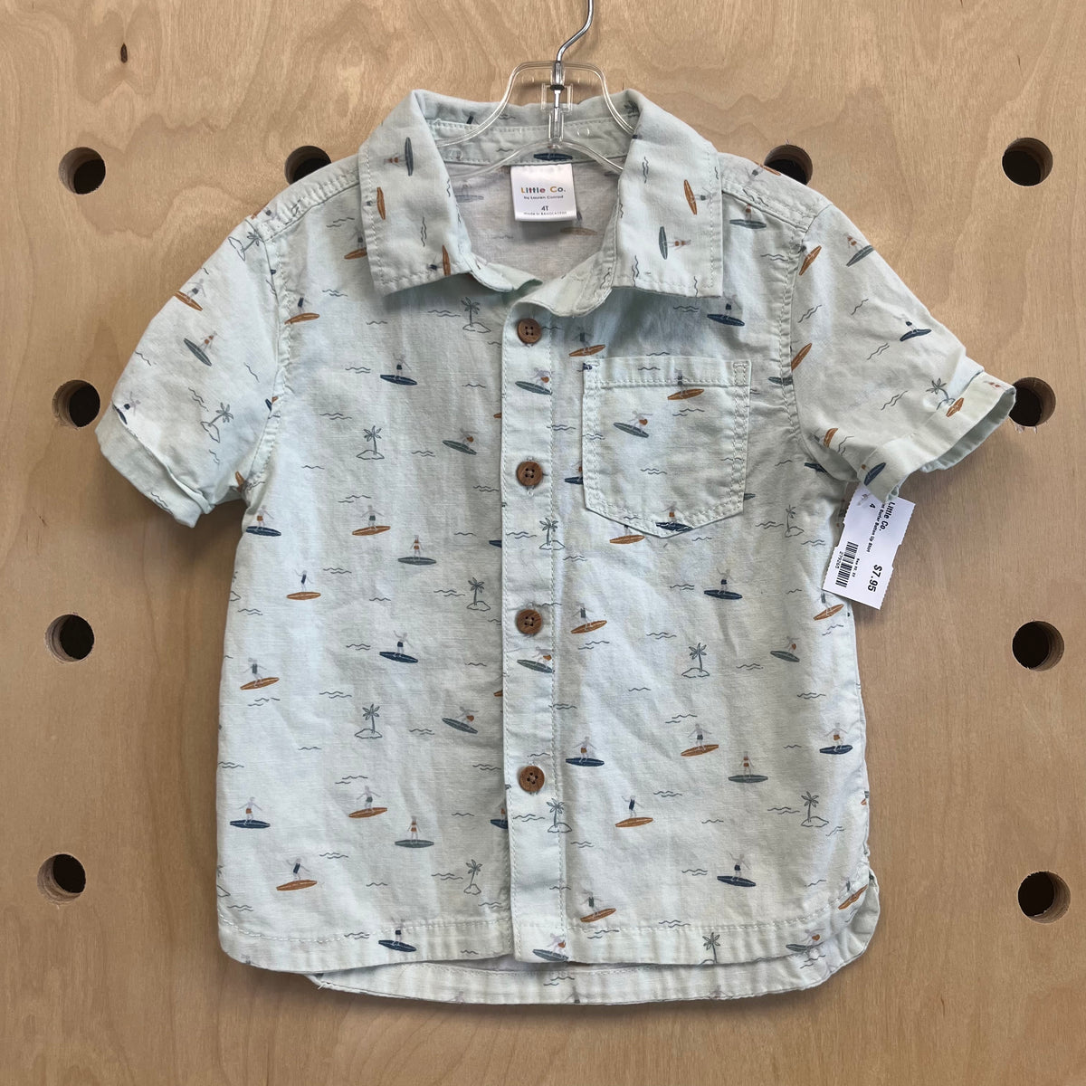 Mint Surfer Button Up Shirt