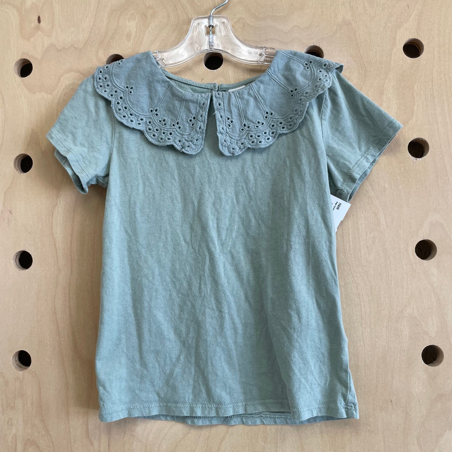 Sage Eyelet Collar Tee