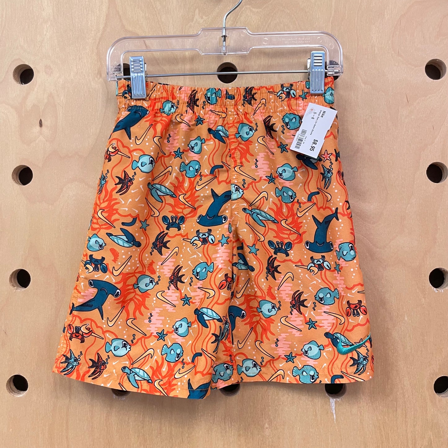 Orange Sea Life Swim Shorts