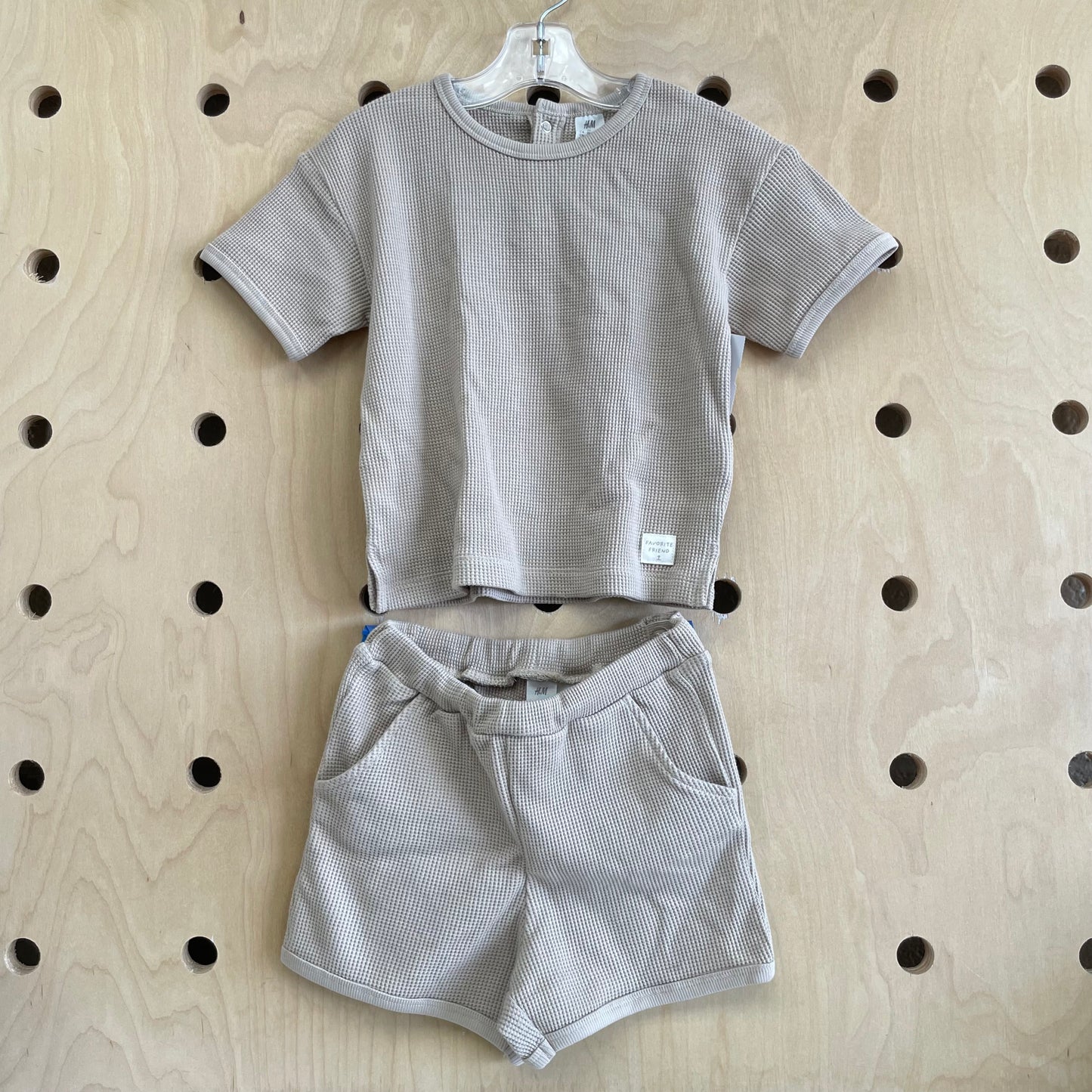 Tan Waffle Knit Top & Shorts