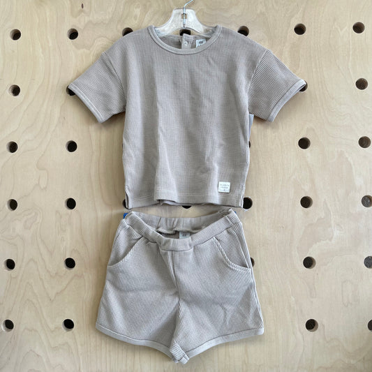 Tan Waffle Knit Top & Shorts