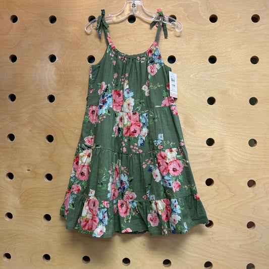 Green/Pink Floral Tank Dress