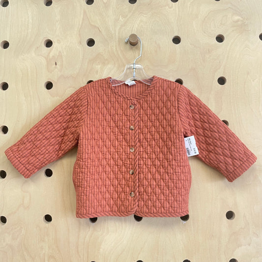 Organic Orange Striped Quilted Jacket