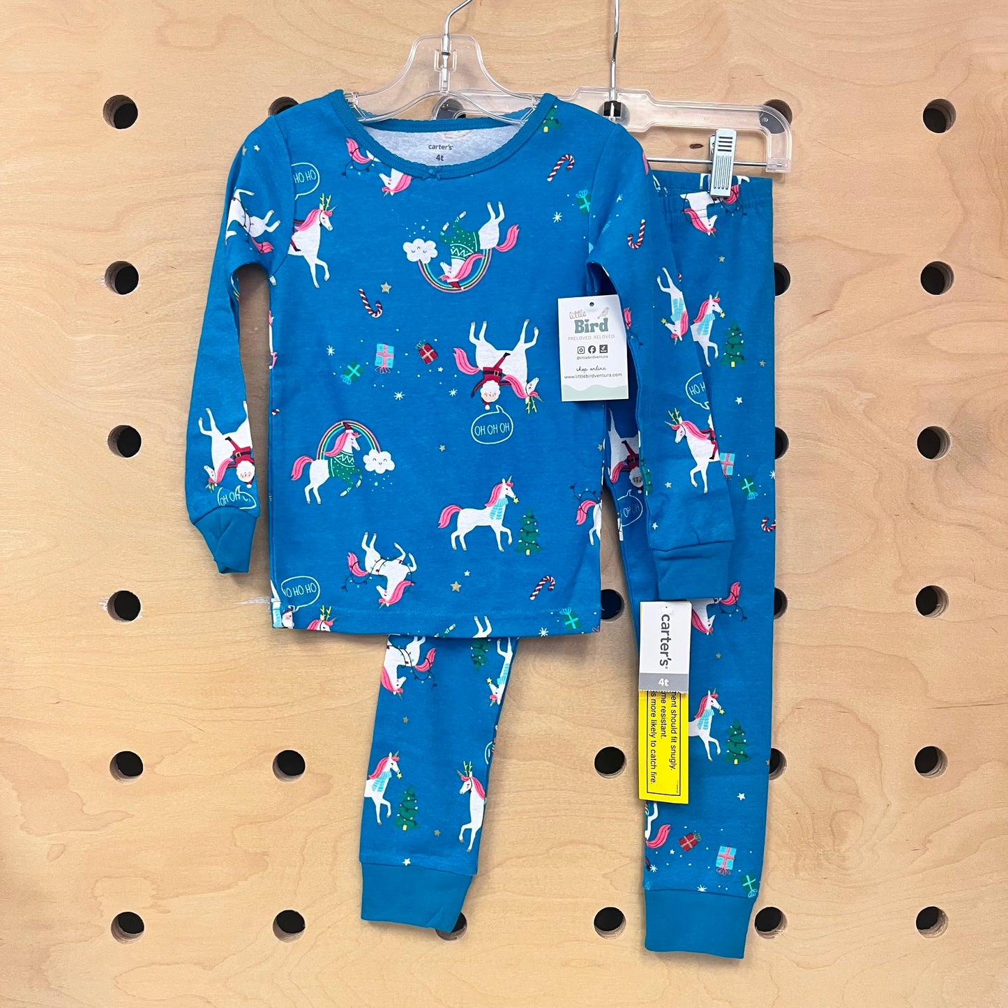 Blue Unicorn Santa Pajamas NEW!
