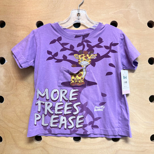 Purple 'More Trees Please' Giraffe Tee