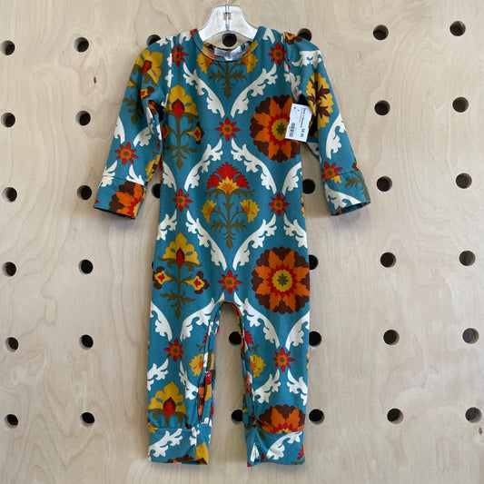 Soft Teal Floral Romper
