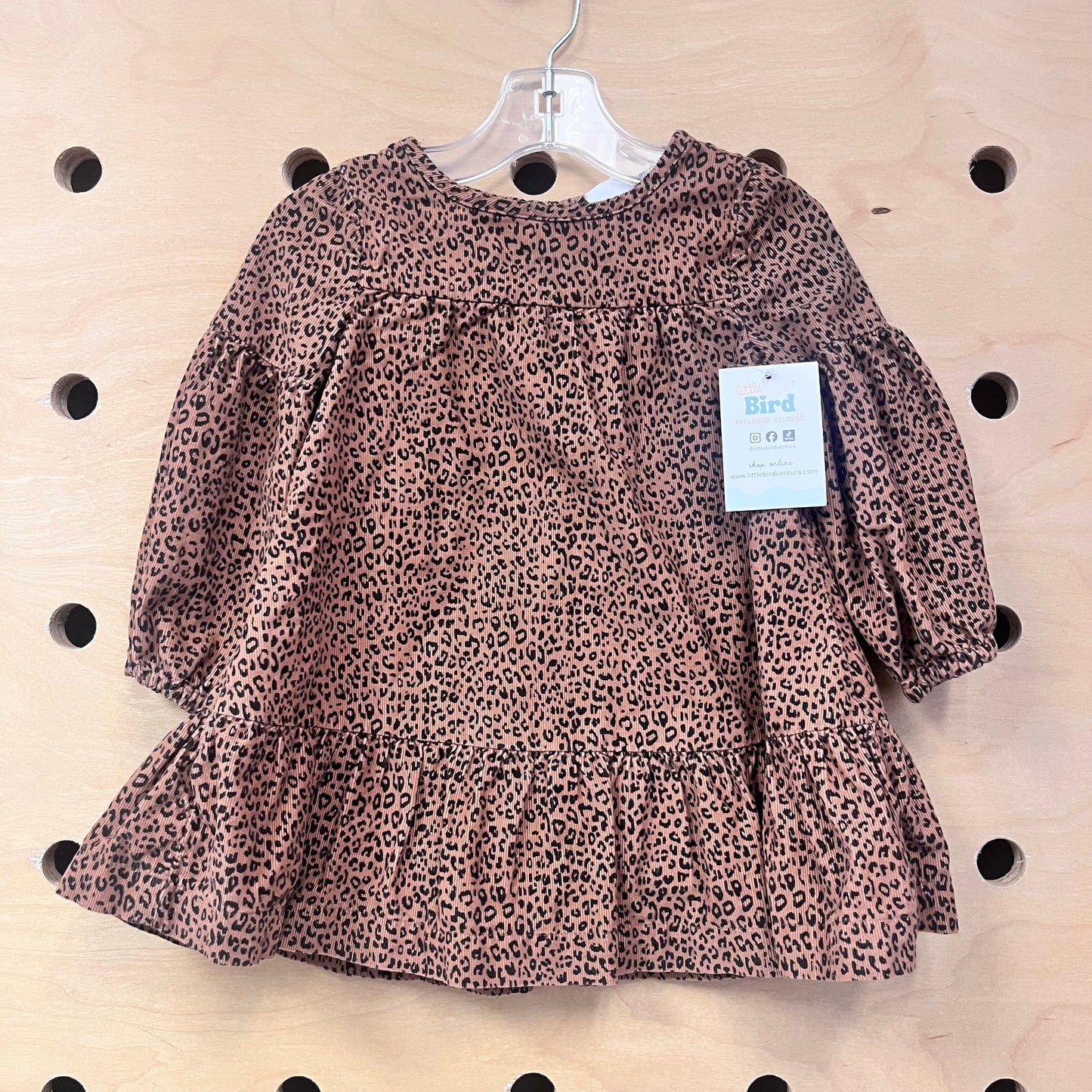 Brown Animal Print Cord Dress