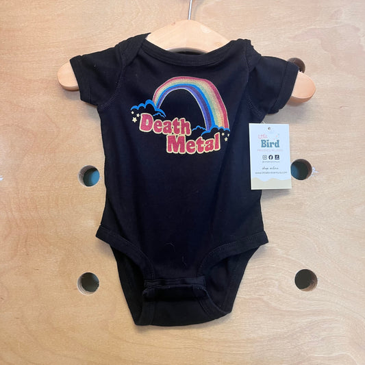 Black 'Death Metal' Cotton Bodysuit