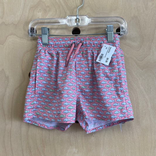Pink Fish Drawstring Swim Shorts