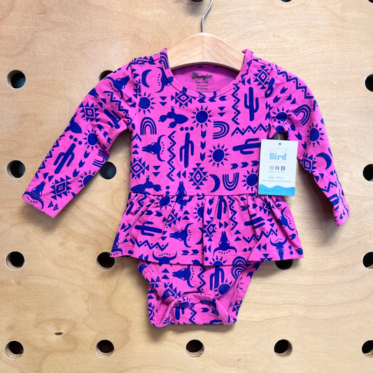 Pink/Blue Desert Ruffle Romper