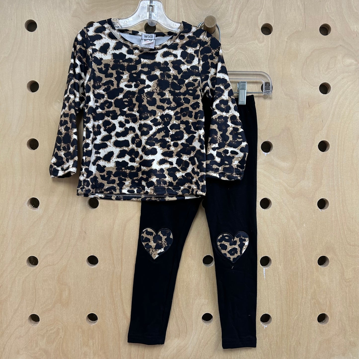 3pc Pink Velour+Leopard Outfit NEW!