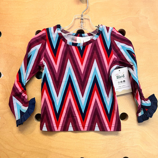 Purple/Blue Chevron Cotton LS NEW!!