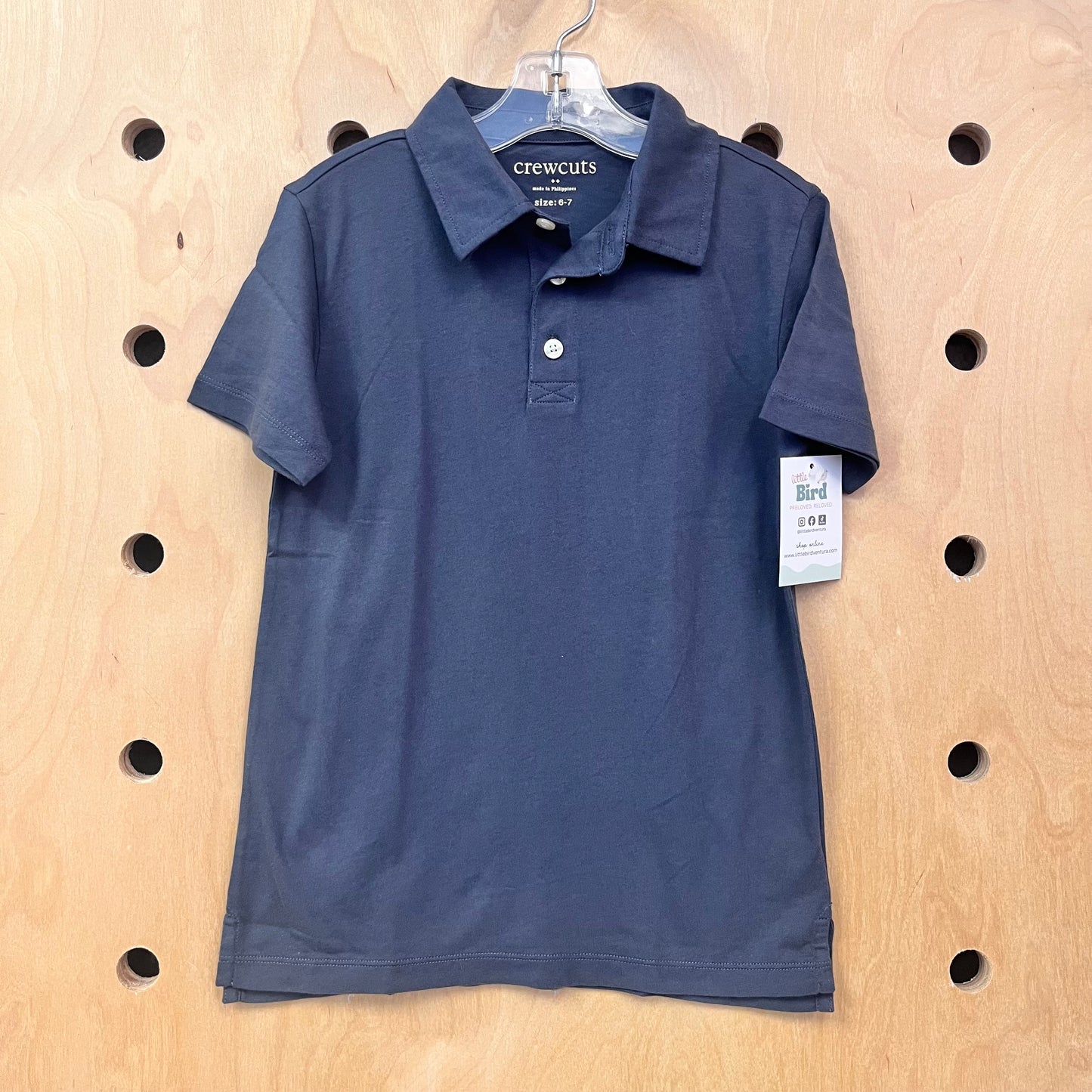 Blue Collared Cotton Henley NEW!