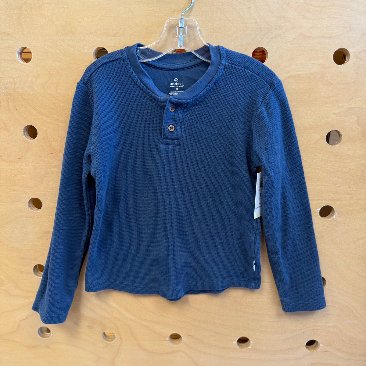 Blue Organic Long Sleeve Henley