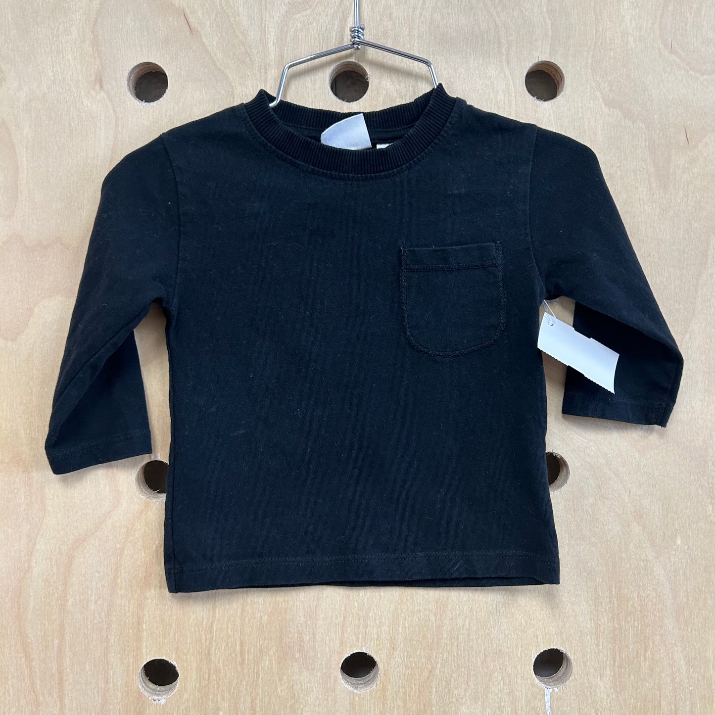 Black LS Pocket Tee