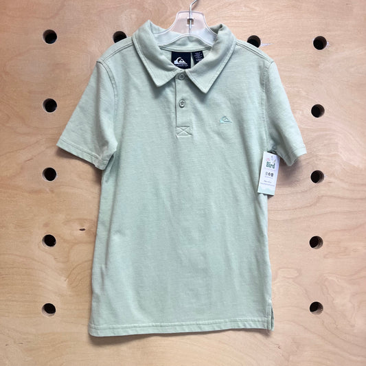 Green Embroider Logo Collar Tee