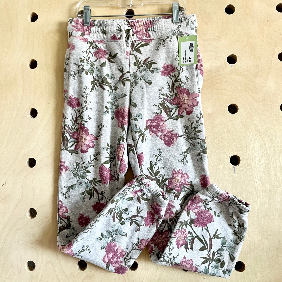 Grey Floral Jogger Sweatpants