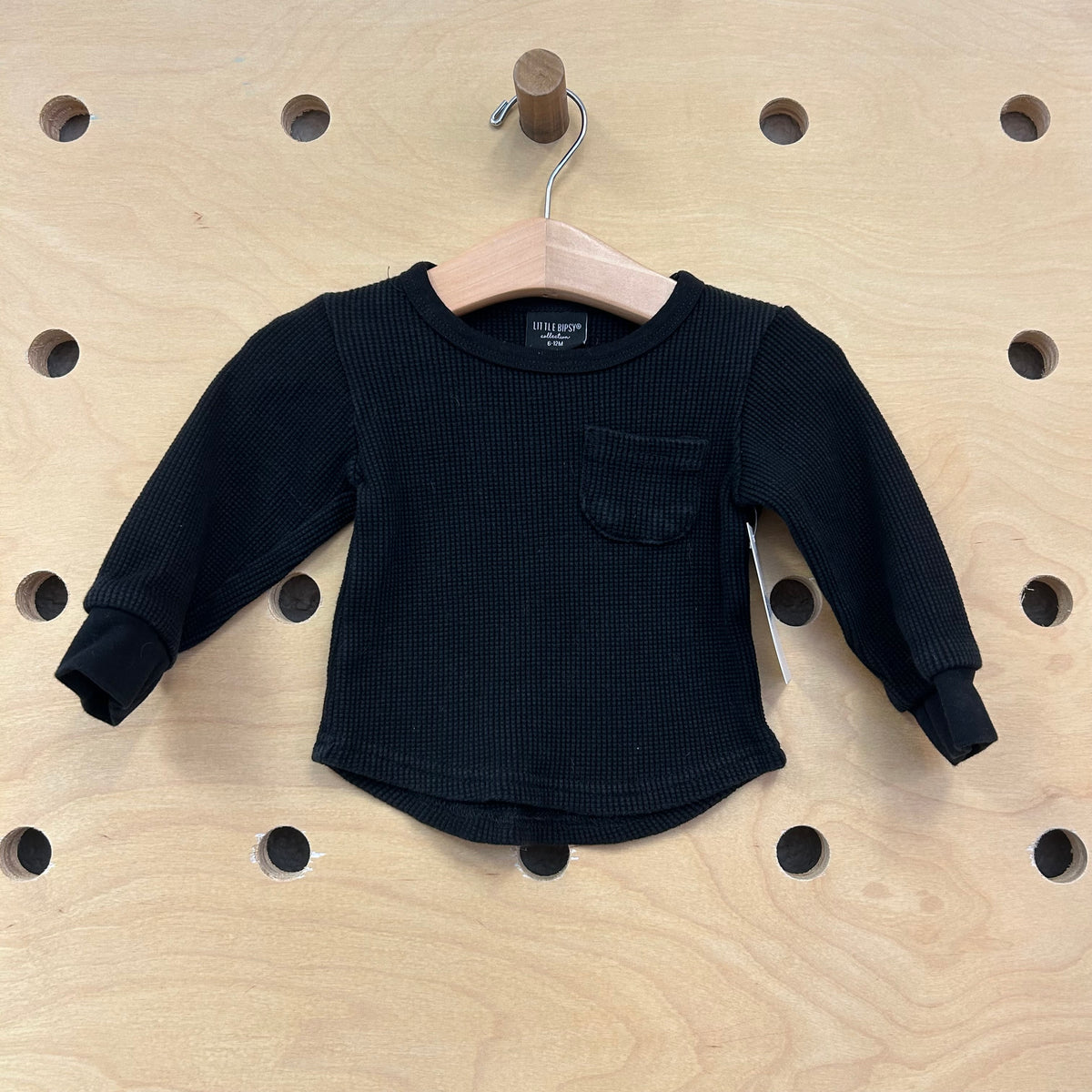 Black Waffle LS Tee