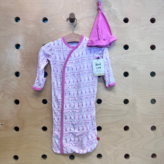 Pink Fox Bamboo Sleep Sack w/ Hat