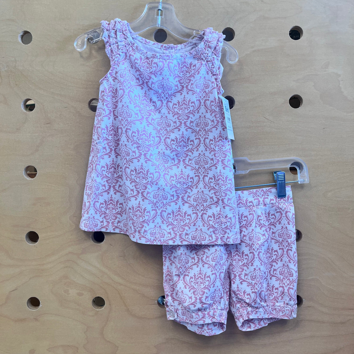 Pink/White Demask Tank & Shorts