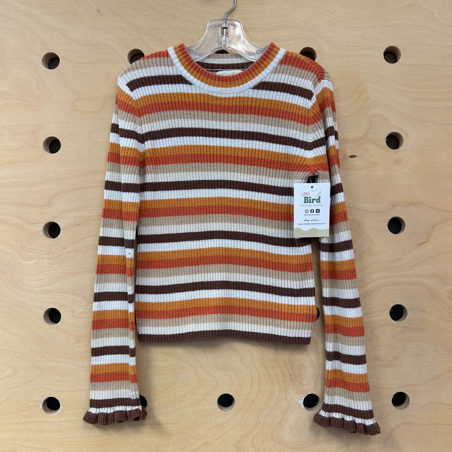 Oranges/Browns Striped Ribbed LS