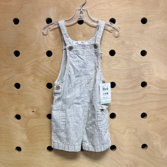 White/Black Striped Shortalls