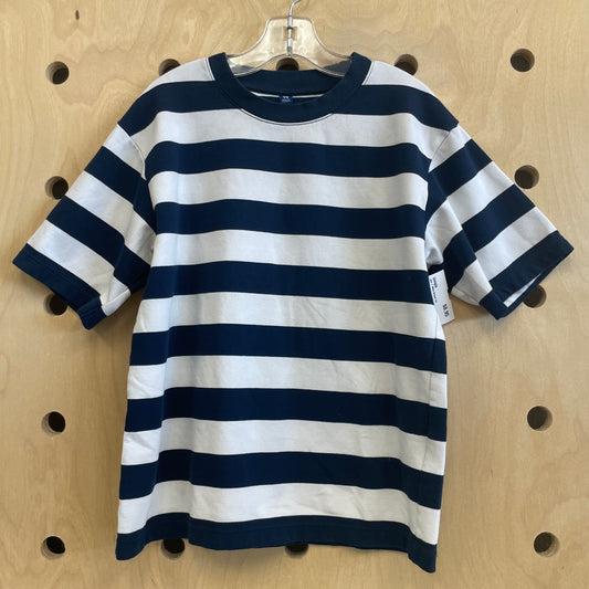 navy + White Striped Tee