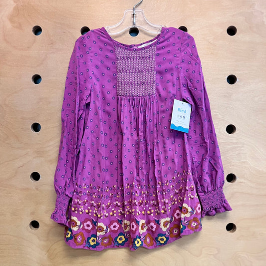 Violet Floral Smocked Top