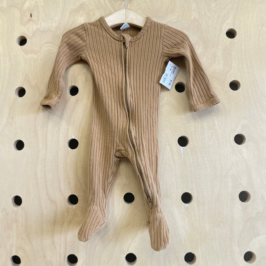 Organic Tan Ribbed Footies