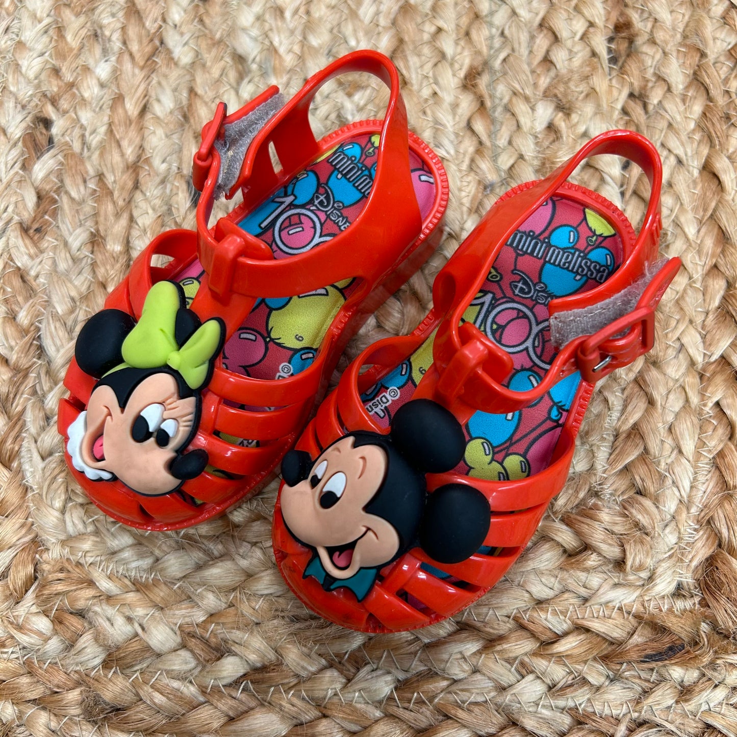 Red Mickey & Minnie Jelly Sandals
