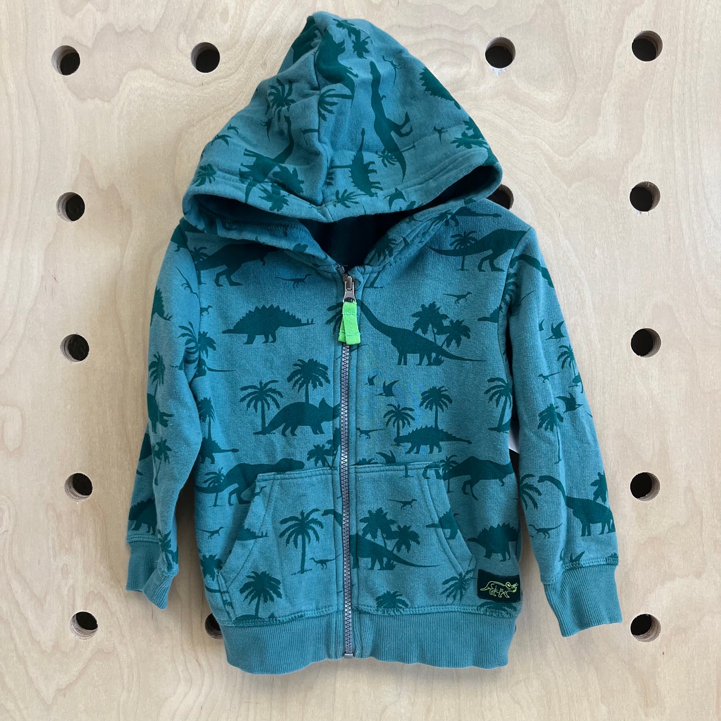 Green Dino Zip Hoodie