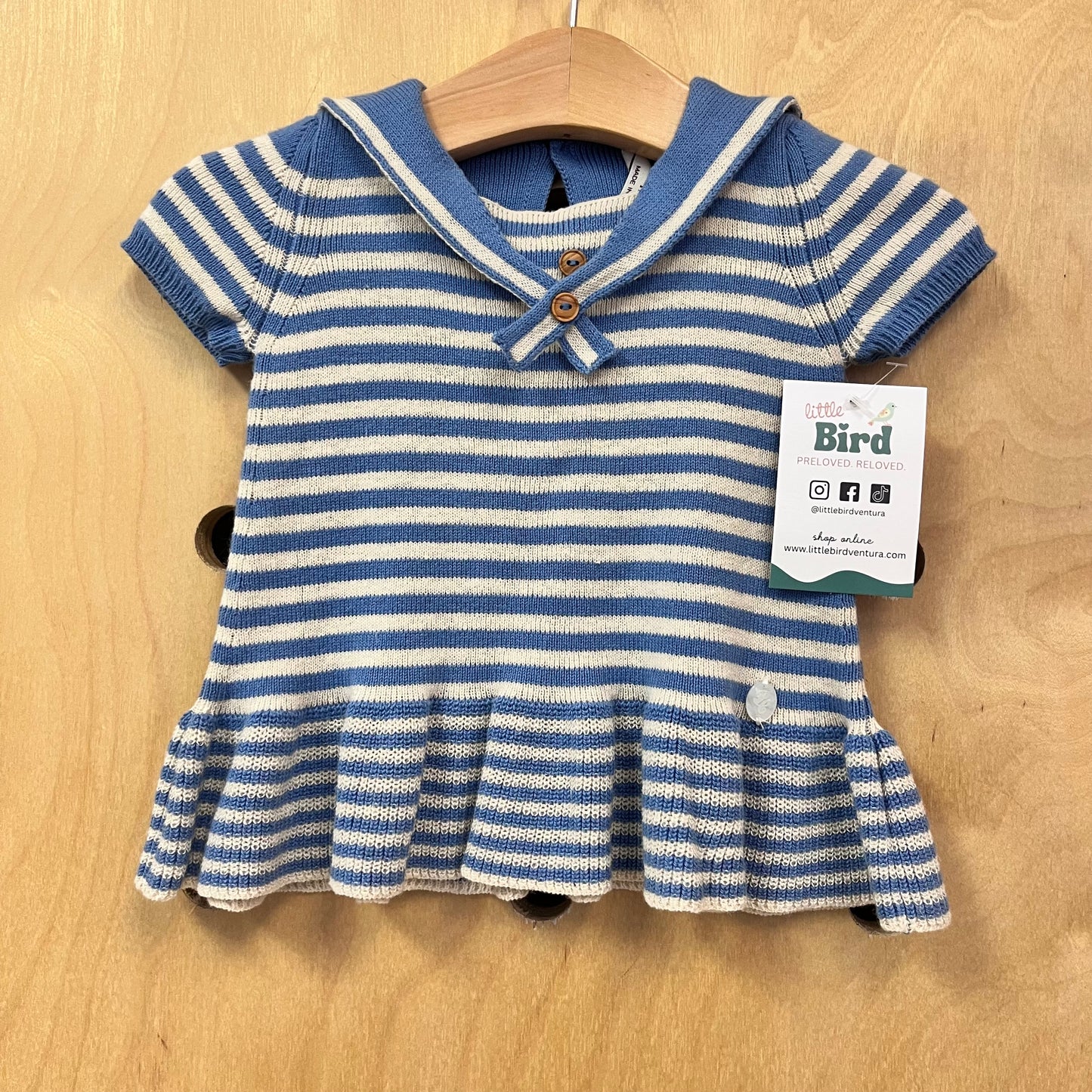 Blue Striped Sailor Knit Dress