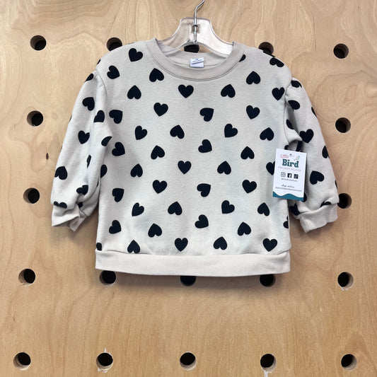 Cream + Black Hearts Pullover