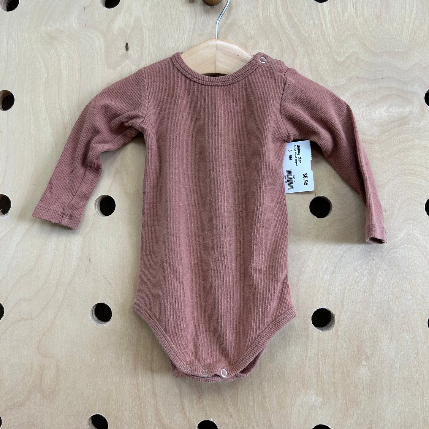 Brown Ribbed Bodysuit