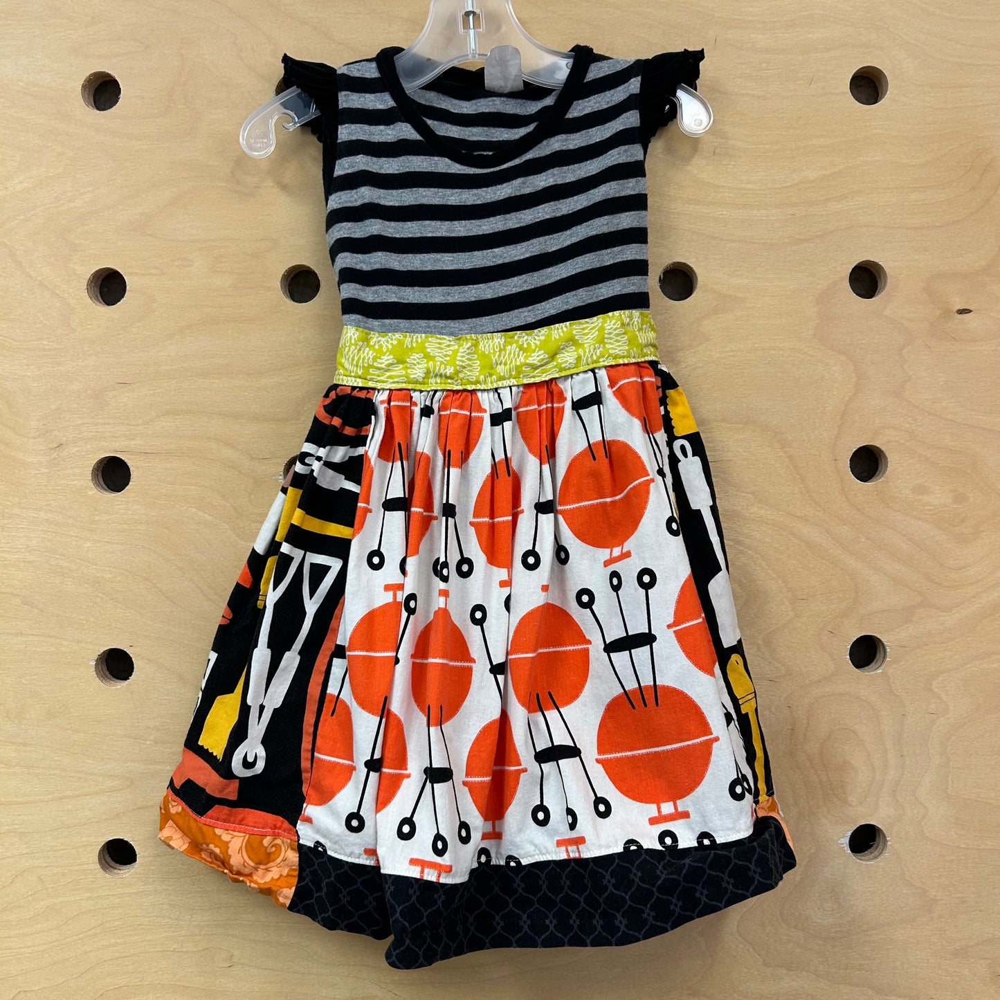 Striped Jersey & Cotton BBQ Dress