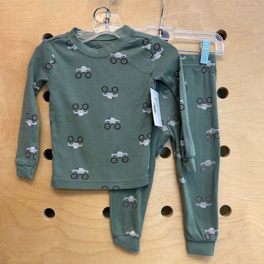 Green Monster Trucks Pajamas