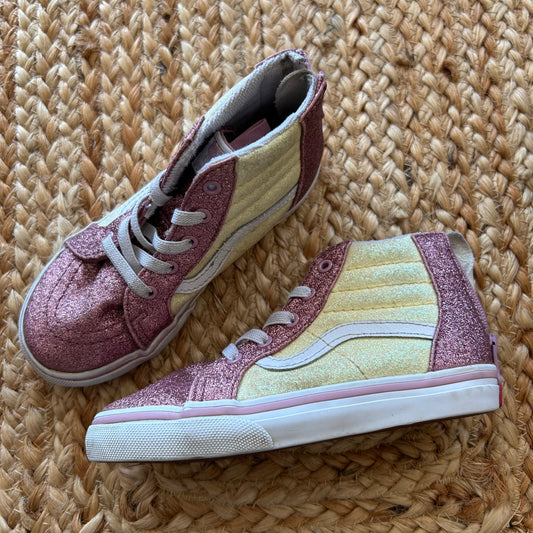Pink & Yellow Glitter Zip High-Tops